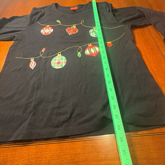 Holiday Lane Black Christmas Top Size 1X - Picture 4 of 6